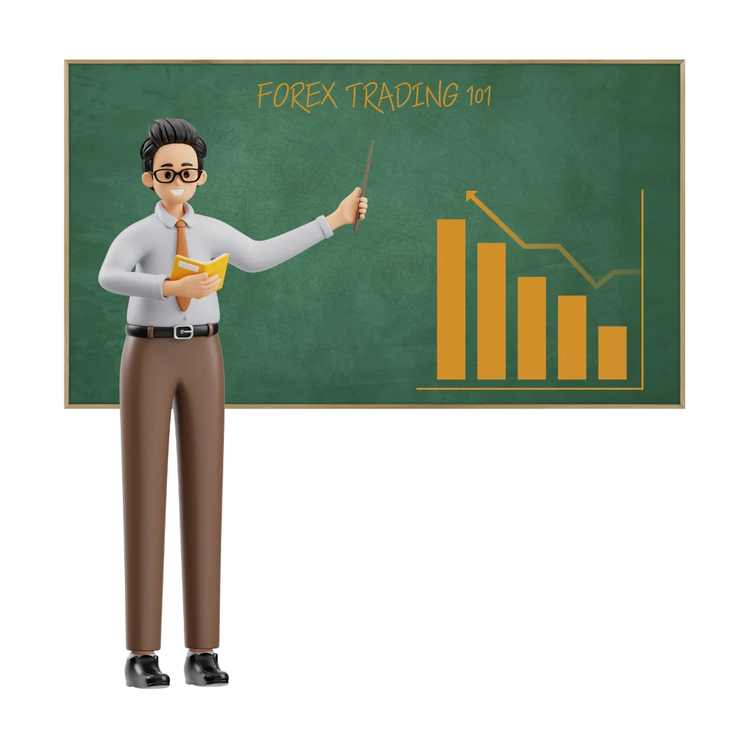 Educator teaching forex trading
